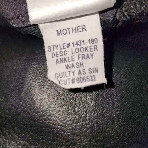 Mother Womens Black The Looker Ankle Fray Distressed Jeans 29 Butt Rip - Picture 8 of 8